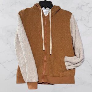 Entro Brown and Cream zip up jacket Size L